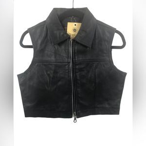 NWT RGC vintage genuine leather crop vest